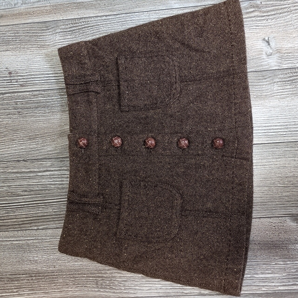 Vintage Y2K American Eagle Wool-blend Micro Mini Skirt with Buttons Size 0